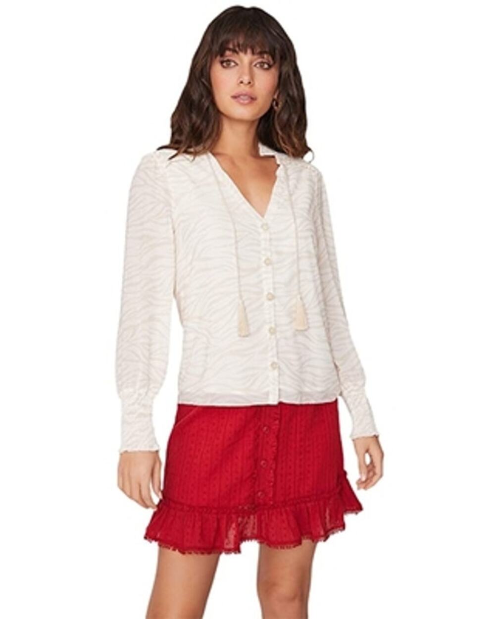 Lost + Wander Seine Sunset Skirt Red Size Small New